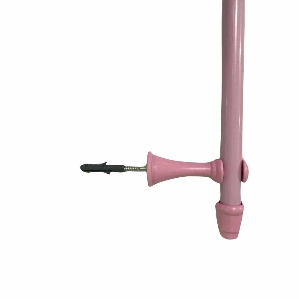 Varão Cortina Cadiz Simples 2M Rosa com Suporte 20012