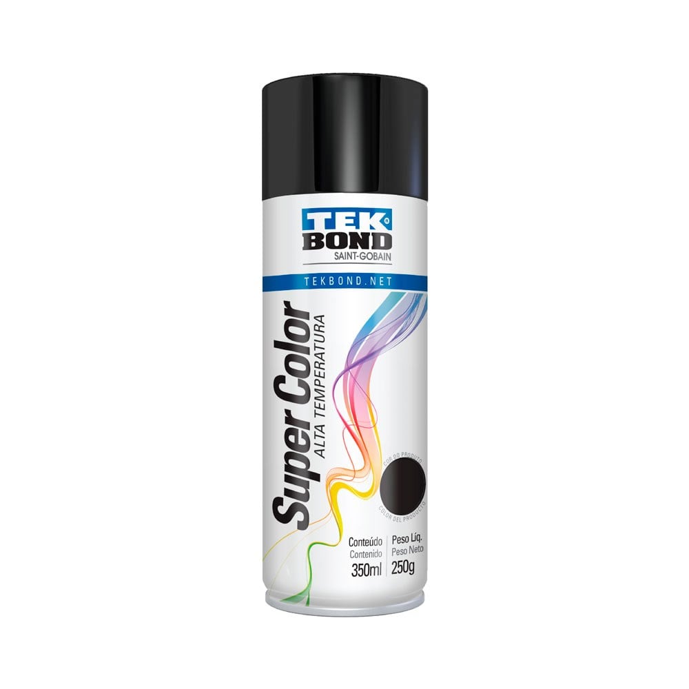 Spray Tekbond Alta Temperatura Preto Brilhante 350ML | 23251006900
