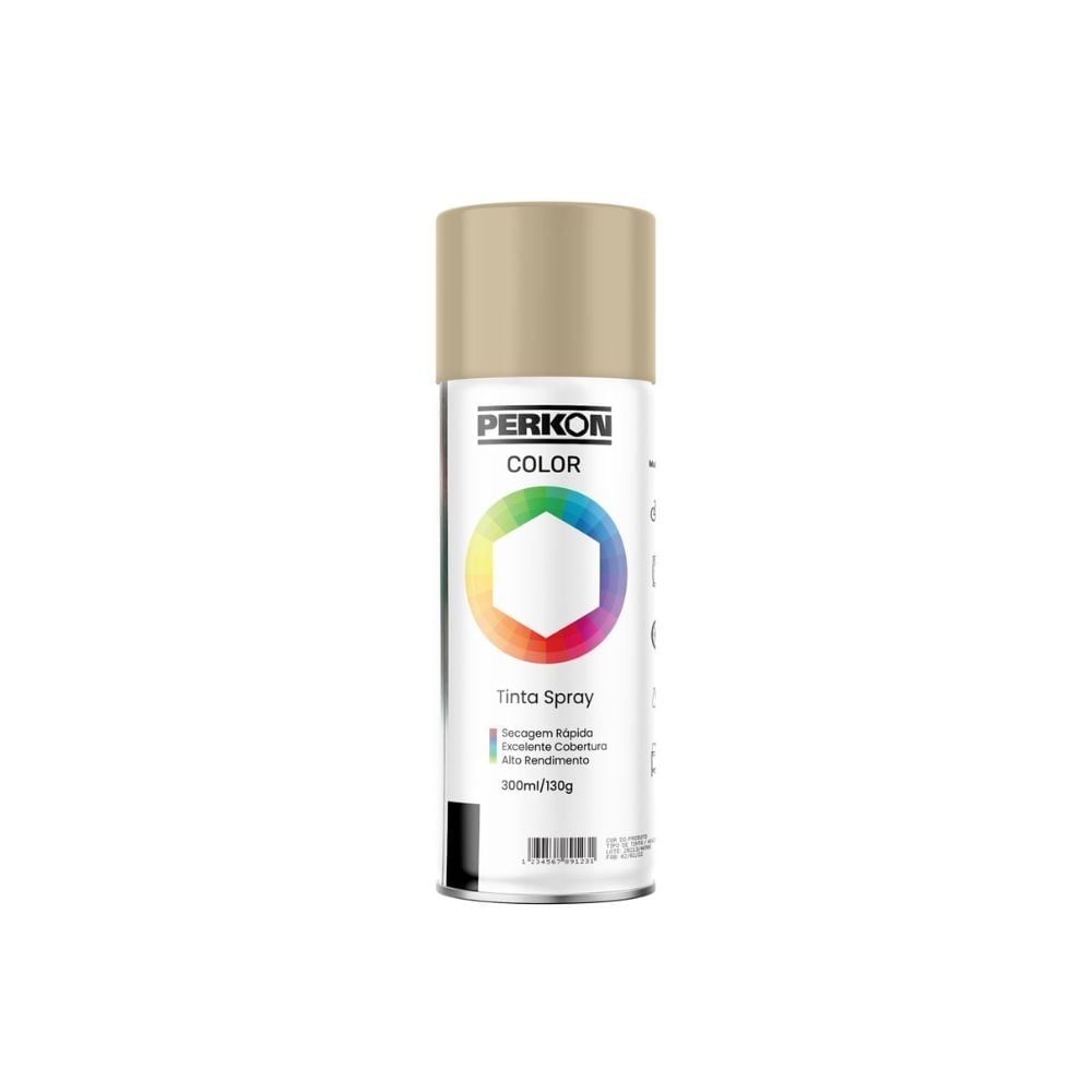 Tinta Spray Perkon Uso Geral Bege - 300ML | 7195 - imagem 1