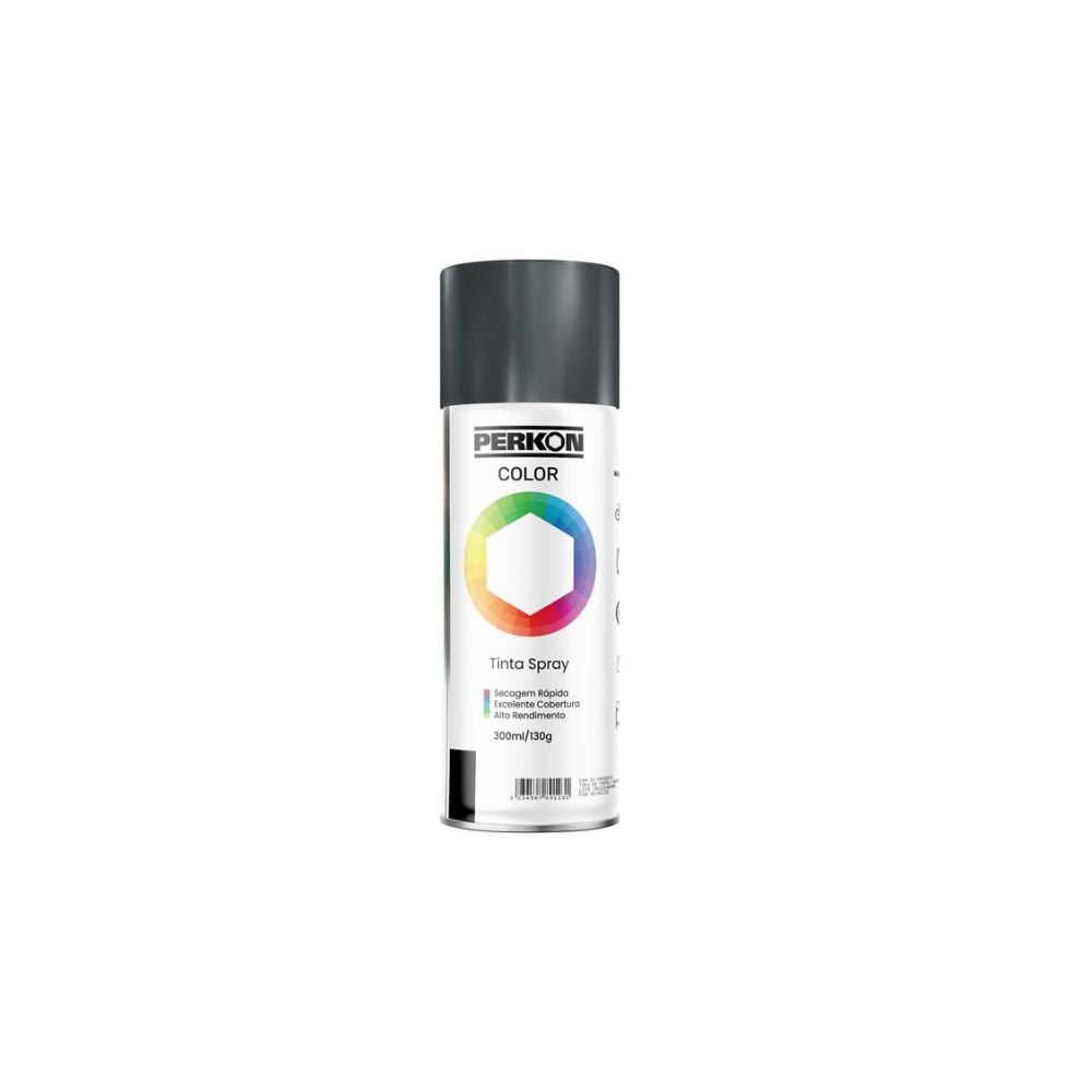 Tinta Spray Perkon Metálica Grafite - 300ML | 7184 - imagem 1