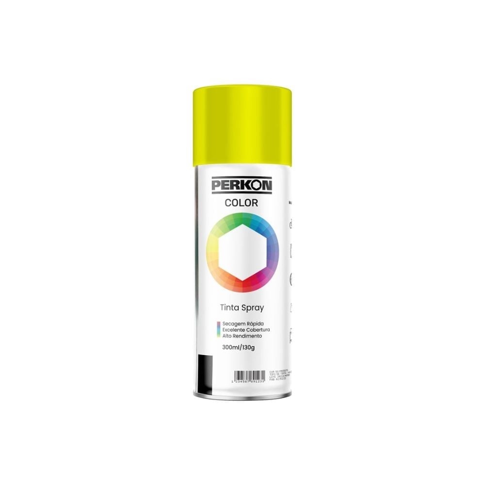 Tinta Spray Perkon Luminosa Amarelo - 300ML | 7173 - imagem 1